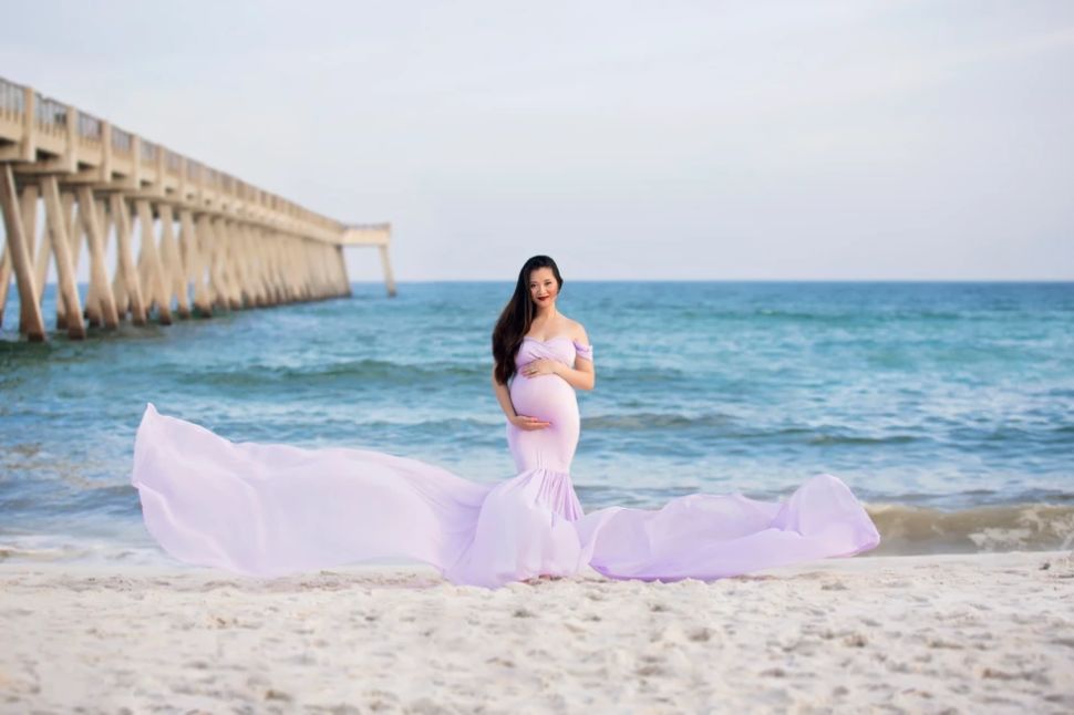 maternity pictures maternity gown beach